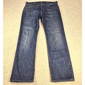 7 FOR ALL MANKIND Luxe Performance Standard Stretch Blue Jeans Men’s 34x32 (30)